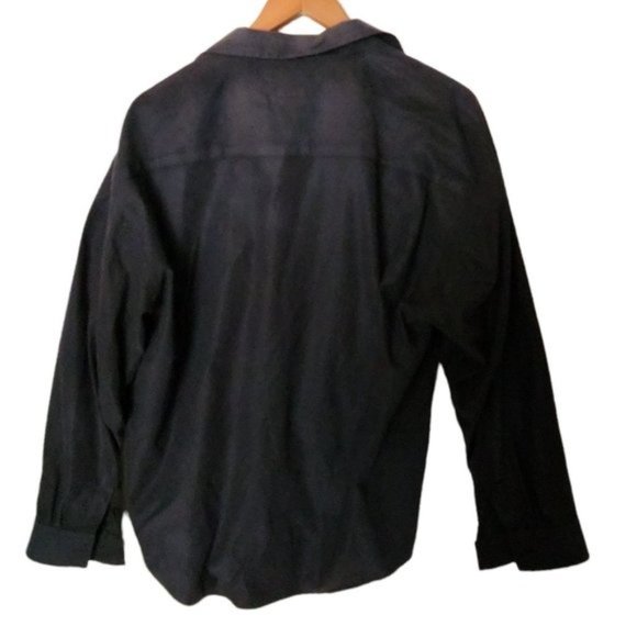 Robert Stock Button Up Shirt Sz L Large Black Long Sleeve Mens - Picture 8 of 11